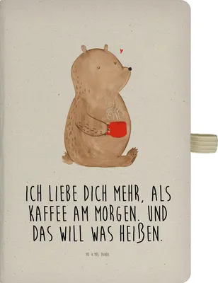 Produktbild von Mr. & Mrs. Panda notizbuch Bär Morgenkaffee - Transparent - Geschenk, Adressbuch, Valentinstag, Freundin, für, Tagebuch, Frauen, Journal, Partner, Hochzeitstag, Notizheft