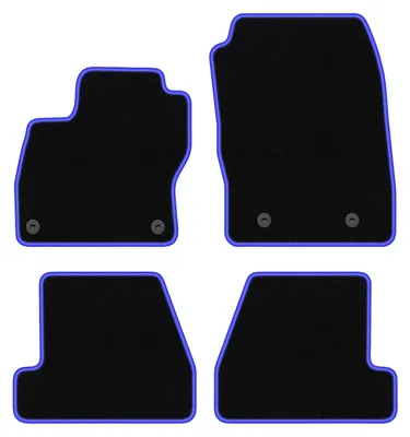 Produktbild von Fußmatten Velours Schwarz/Blau für Ford Focus MK3 FL 2017-2020 Set 4-tlg