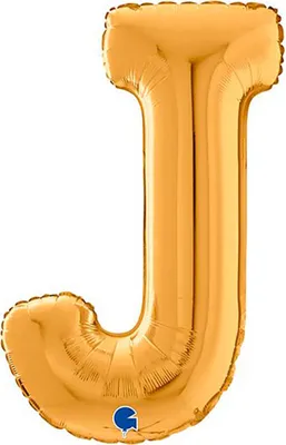 Obrázek produktu pro Fóliový balónek Písmeno J, 66 cm, zlatý