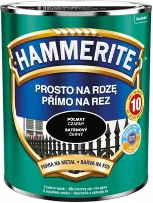 Produktbild von Hammerite Metall Schutzlack, Halbmatt Rostschutzlack 0,7L , Schwarz