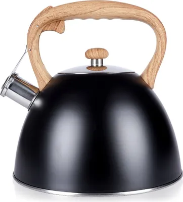 Produktbild von Stahlkessel schwarz zum Wasserkochen auf Gasherd oder Induktionskochfeld 3 l