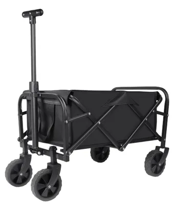 Obrázek produktu pro Skládací vozík, nosnost 75 kg, otočná kolečka o 360°, černý