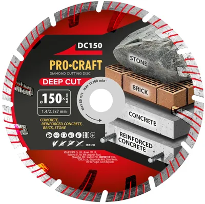 Obrázek produktu pro Diamantový řezný kotouč Deep Cut Procraft DC150
