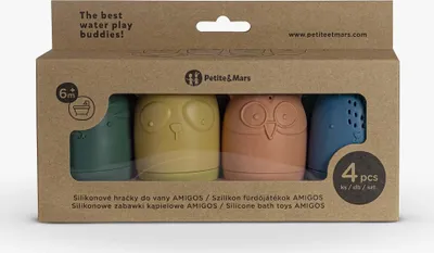 Zdjęcie produktu dla Amigos silikonowe zabawki do kąpieli 4 szt. 6m+