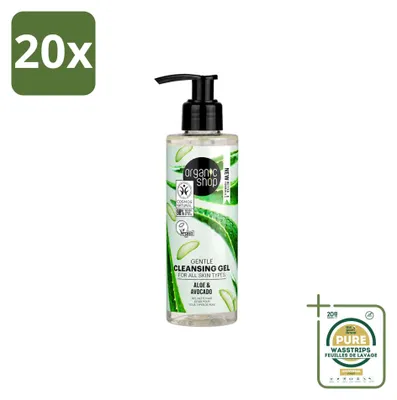 Produktbild von 20 x Organic Shop Cleansing Gel Avocado & Aloë - 200 ml - Vorratspackung - 20 Stücke