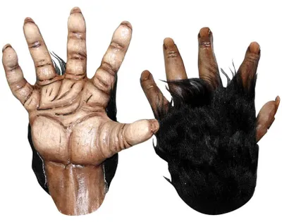 Produktbild von Schimpansen Maske Deluxe braun aus Latex für Erwachsene mit schwarzem Kunstfell
