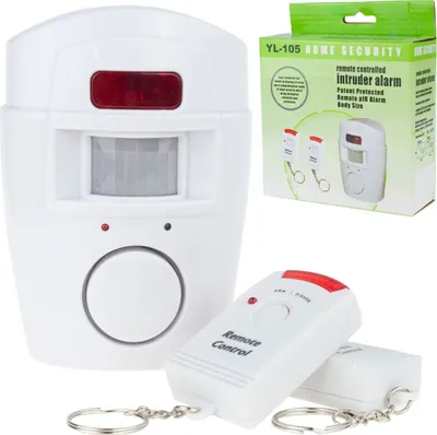 Zdjęcie produktu dla Ag77 Mini Alarm Bezprzewodowy Czujnik Ruchu 2 Piloty Do Domu Na Działkę