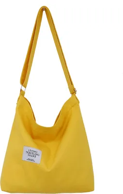 Produktbild von Gelb 36cm Canvas Tasche,Canvas Umhängetasche Damen Shopper Damen Schultertasche Handtasche Damen Canvas Shopper Hobo Tasche für Schule Reisen