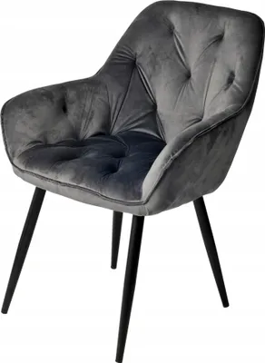 Obrázek produktu pro Ekspand | Křeslo KING - Velur - Tmavě šedá - Moderní design - Vysoký komfort - Čalouněné
