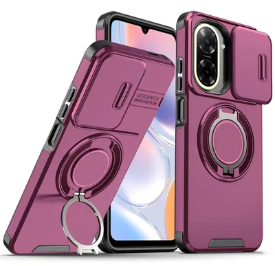 Obrázek produktu pro Dvouvrstvé pouzdro pro Xiaomi Redmi A5, s posuvným krytem fotoaparátu a magnetickým kroužkovým stojánkem Třešňově
