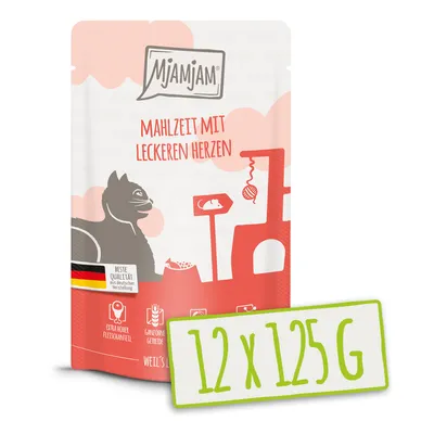 Produktbild von MjAMjAM - Quetschie - 12x125g Rind & Herzfleisch Nassfutter Katzenfutter Alleinfuttermittel