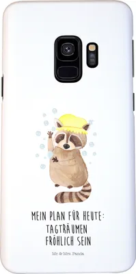 Produktbild von Mr. & Mrs. Panda Samsung Galaxy S9 Handyhülle Waschbär - Weiß - Geschenk, Smartphone Hülle, Cover, Waschen, Plan, Handy Schutzhülle, Fröhlich, Seifenblasen, Tagträumen
