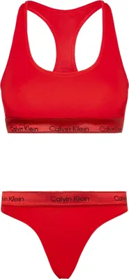 Produktbild von Packet BH Bralette + Slip Brief Unterhose Frau Dame Sport CK CALVIN KLEIN Artikel QF6233E UNLINED BRALETTE/THO, S, Cotone 53%,Modal 35%,Elasthan 12%