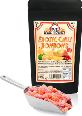 Produktbild von Chili Exotic Bonbon - xtra scharf - 200g - Hotskala: 8 - RED DEVILS TASTE