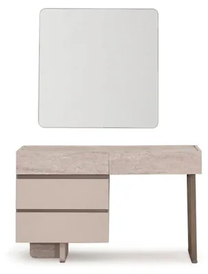 Productafbeelding van Moderne make-uptafel met spiegel, beige, kaptafel, console