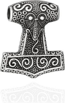 Produktbild von Kettenanhänger Thors Hammer massives Silber 925 Silber 40x34mm Silberanhänger