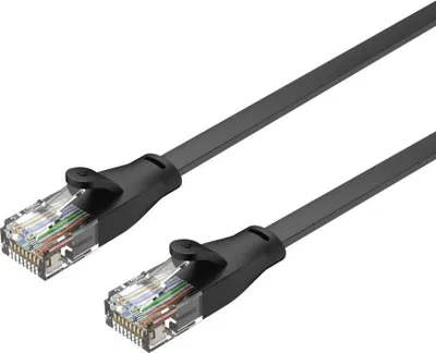 Image de Unitek - câble plat (cat. 6, UTP, 5 m, RJ45 type B, 250 MHz, 1000 Mbit/s,  Fluke Networks, PVC et cuivre, blindé, UTP), couleur noir