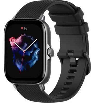 Produktbild von Strap-it Amazfit GTS 3 Luxus Silikonarmband (Schwarz)