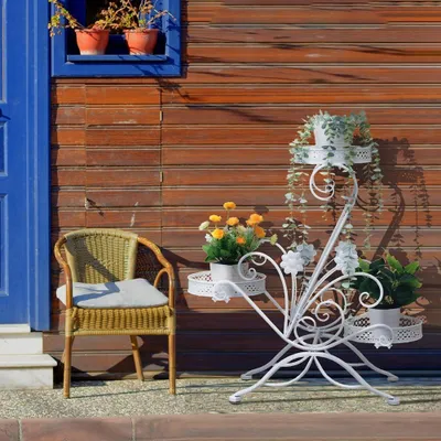 Image de Support à fleurs - Étagère à plantes à 3 niveaux - polyvalente
