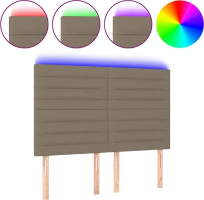 Produktbild von vidaXL LED Kopfteil Taupe 144x5x118/128 cm Stoff