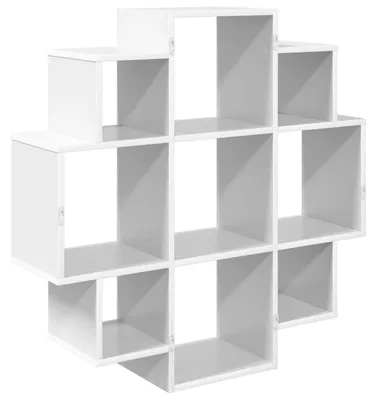 Obrázek produktu pro vidaXL Nástěnná police, bílá, 90 x 25 x 90 cm, materiál: dřevotříska