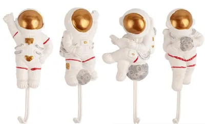 4er-Set selbstklebende Astronauten-Haken für die Wand