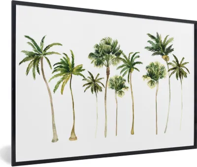 Produktbild von MuchoWow® Gerahmtes Poster Dschungel - Palme - Grün 90x60 cm - Poster mit Schwarzem Bilderrahmen Wandposter Rahmen Foto Bilder - Fotorahmen - Foto-Plakat
