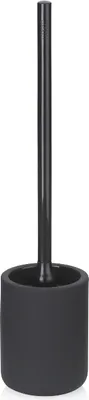 Image de Kela 23960, Brosse de toilette avec support, Noir, Céramique, 450 mm, 10 cm