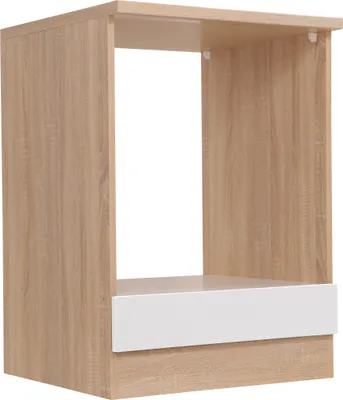 Produktbild von Herdumbauschrank Küchenschrank 60 cm Eiche Sägerau Weiß Merle Respekta