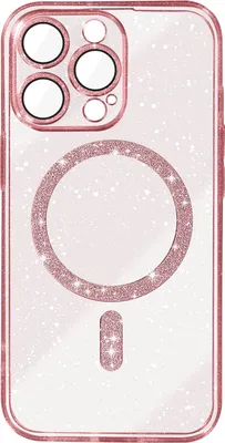 Produktbild von Avizar, MagSafe Schutzhülle für iPhone 15 Pro Max Silikon Glitter, Champagnerrosa