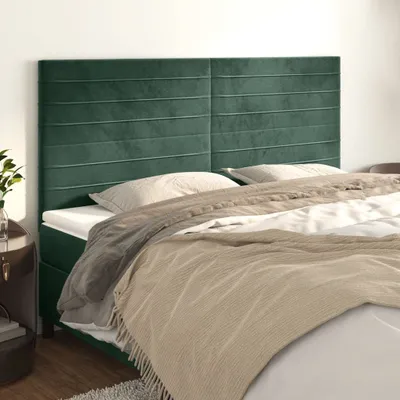 Produktbild von Möbel Kopfteile 4 Stk. Dunkelgrün 90x5x78/88 cm Samt - Kopfteile 3116535