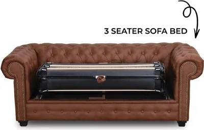 Produktbild von Chesterfield Sofa mit Bettfunktion Couch Polster Möbel Schlafsofa Couchen