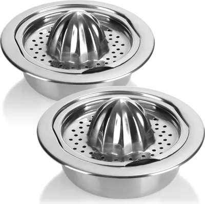 Obrázek produktu pro com-four® 2x lis na citrusové plody z nerezové oceli – lisy na citrony, pomeranče a limetky – ruční odšťavňovače do kuchyně