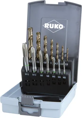 Image de Tarauds à machines Ruko DIN371 / 376-B M3-M12 HSS-Co Cassette plastique 14 pces - 245051RO