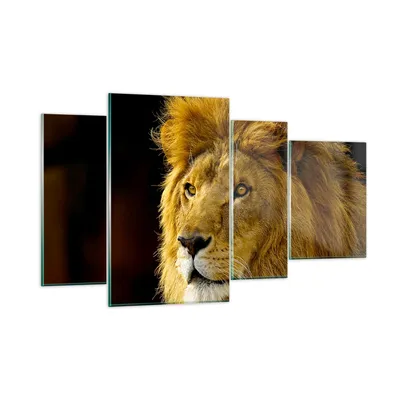 Produktbild von Bilder auf glas - Löwe Tiere Tierwelt - 120x70cm - Glasbilder - Wandbilder - Kunstdruck - zum Aufhängen bereit - Wanddekoration aus Glas - Glas Bilder - Wandbild auf Glas - 4 Teile - GDL120x70-1237