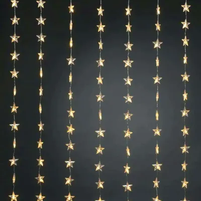 Immagine prodotto di Illuminazione natalizia ACA, tenda a stelle con 48 LED, 120 x 120 cm, bianco caldo, alimentatore incluso, espandibile + 8 programmi, grado di protezione IP44, cavo di alimentazione trasparente da 5 m, X0848122