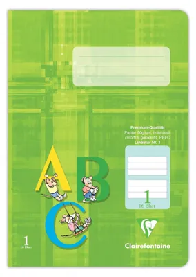 Image de Cahier d'écolier A5 ligné 16 feuilles vert linéature 1
