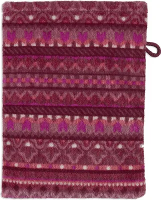 Produktbild von PIP STUDIO Geometric Print Waschhandschuh dark pink 16x22cm (1 Stück)