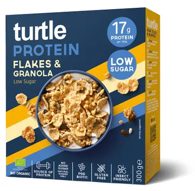PŁATKI PROTEINOWE Z GRANOLĄ BEZGLUTENOWE BIO 300 g - TURTLE