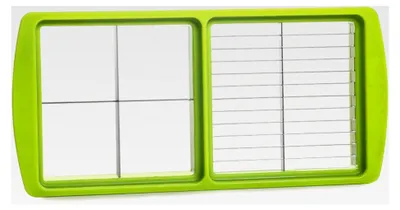 Produktbild von Nicer Dicer Smart Gemüseschneider Messereinsatz 2 in 1, 5 x 30, 30 x 30 mm, Gemüsehobel Obstschneider Ersatzteil, Gemüse in Würfel, Stifte, Scheiben und Streifen schneiden