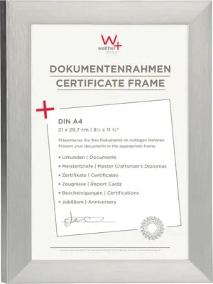 Produktbild von Walther AL130D, Single picture frame, Silber, Aluminium, 21 x 29,7 cm