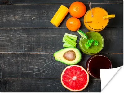 Produktbild von MuchoWow® Poster Obst - Smoothie - Industriell - Sommer 160x120 cm - Foto Plakat