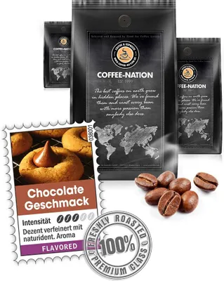 Produktbild von Kaffee CHOCOLATE aromatisiert von Coffee-Nation, 500g Bohnen
