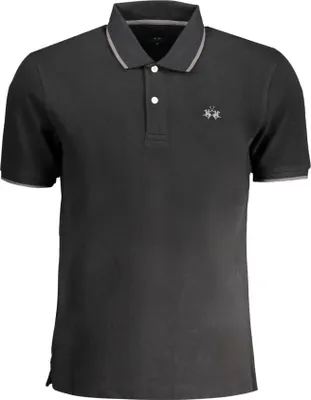 Immagine prodotto di Polo da uomo nera - maniche corte, vestibilità regolare, dettagli eleganti