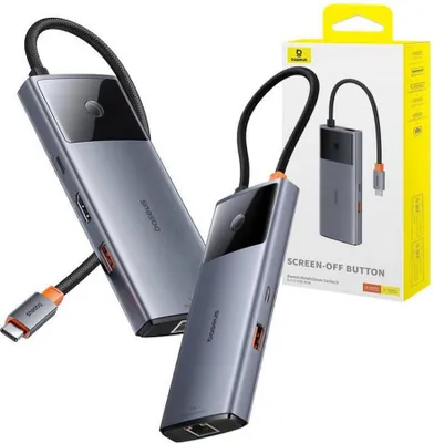 Produktbild von Baseus 6-in-1 Power Delivery USB-C HUB Schwarz