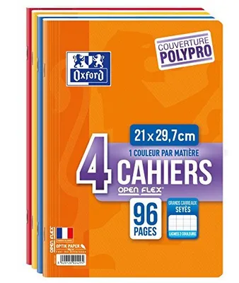 Produktbild von Oxford Cahier "Openflex", A4, seyès, lot de 4
