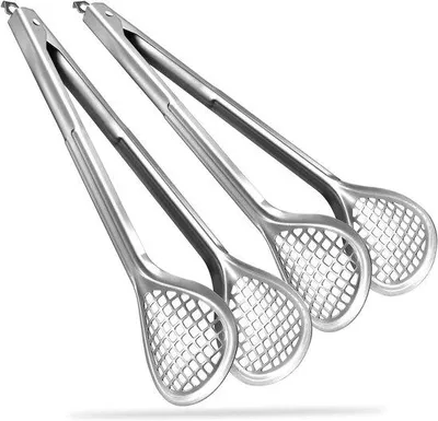 Produktbild von Famanu BBQ Zangen Set 2 Stück - 33 cm Hitzebeständige Küchenzangen aus Edelstahl