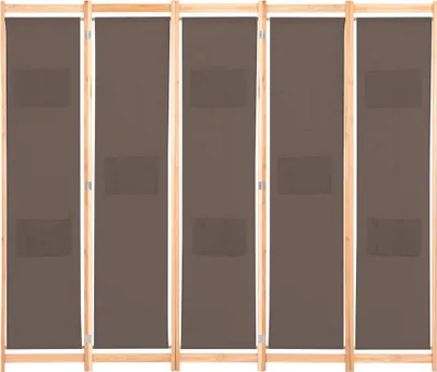 Obrázok produktu pre vidaXL 5-dielna deliaca stena do miestnosti Brown 200 x 170 x 4 cm Látka