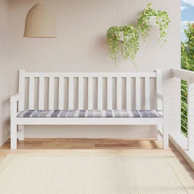 Produktbild von Möbel Gartenbank-Auflage Grau Karomuster 200x50x3 cm Oxford-Gewebe - Gartenmöbelauflagen 314103