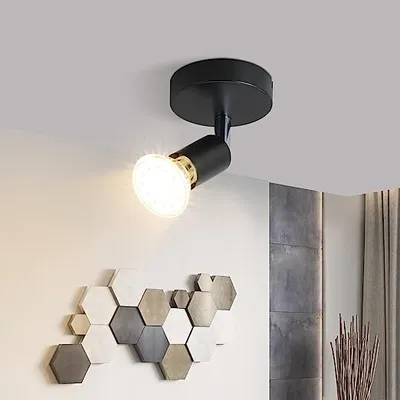 Produktbild von ZMH LED Deckenstrahler 1 Flammig Schwarz Deckenleuchte Modern GU10 Deckenspot Schwenkbar 330°Drehbar Wandstrahler Wohnzimmer Schlafzimmer Flur